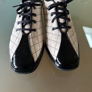 Amalfi Esse - Bone and Black Patent - 6SS (6 Slim Slim)